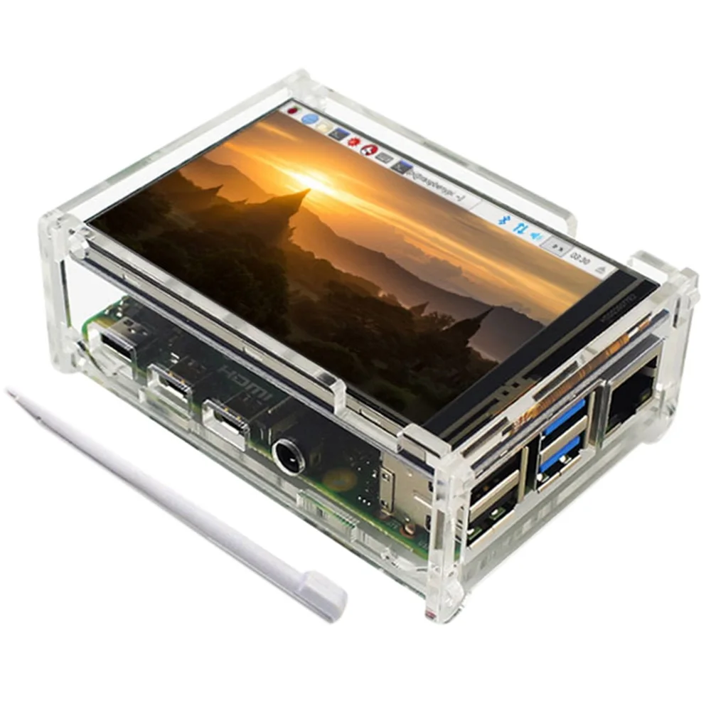 

3.5 Inch Contact Display Screen Acrylic Shell with Contact Pen 320X480 Resolution for Raspberry Pi 4B/3B+