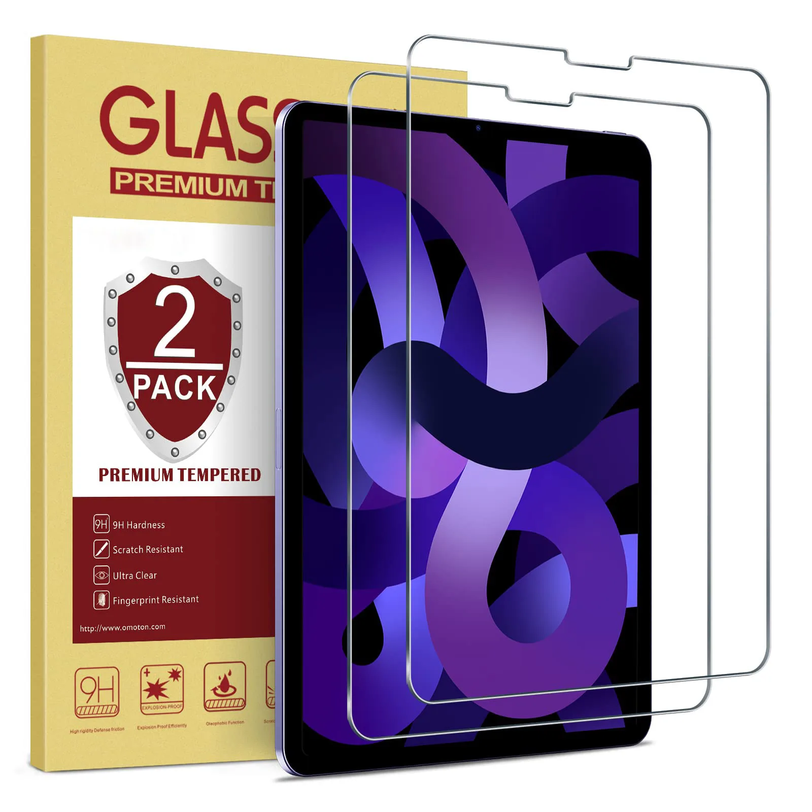 

(2 Packs) Tempered Glass For Apple iPad Air 4 5 10.9 2020 2022 4th 5th Generation Full Coverage Screen Protector Tablet Film