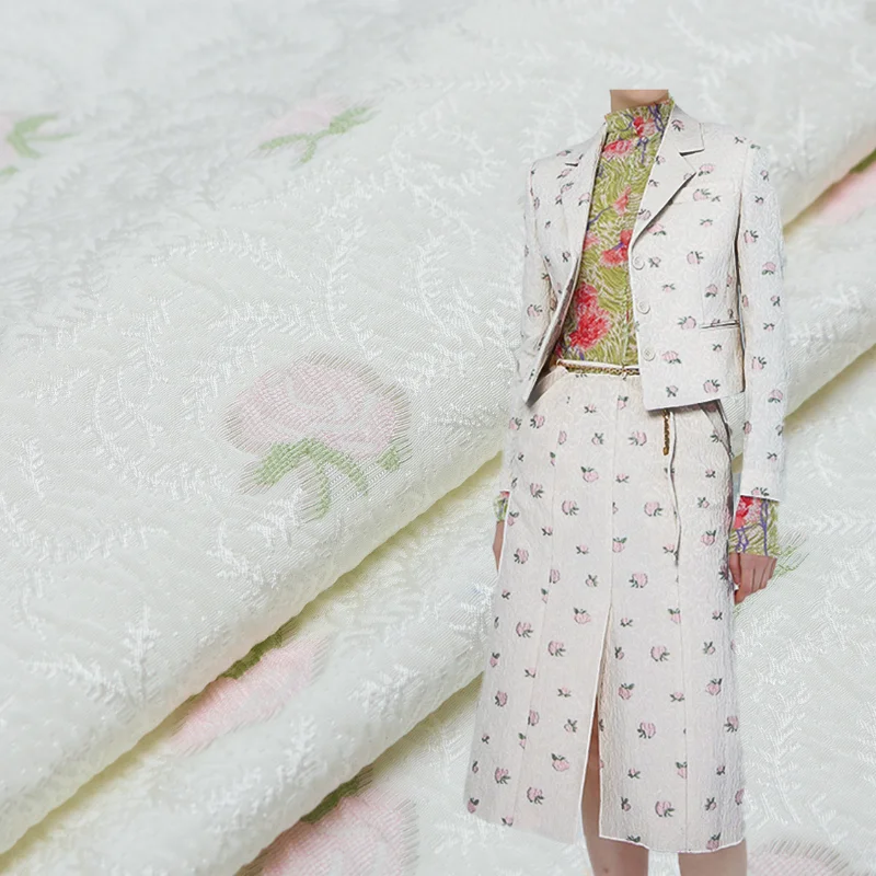 

Europe and the dark grain high-grade yarn-dyed jacquard fabric three-dimensional dress suit of cloth