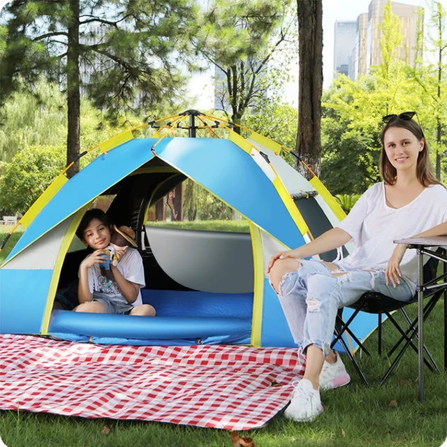 Outdoor Camping Tent Quick Automatic Opening Waterproof Sunshield Build-free Picnic Shelter Family Beach Large Space 6