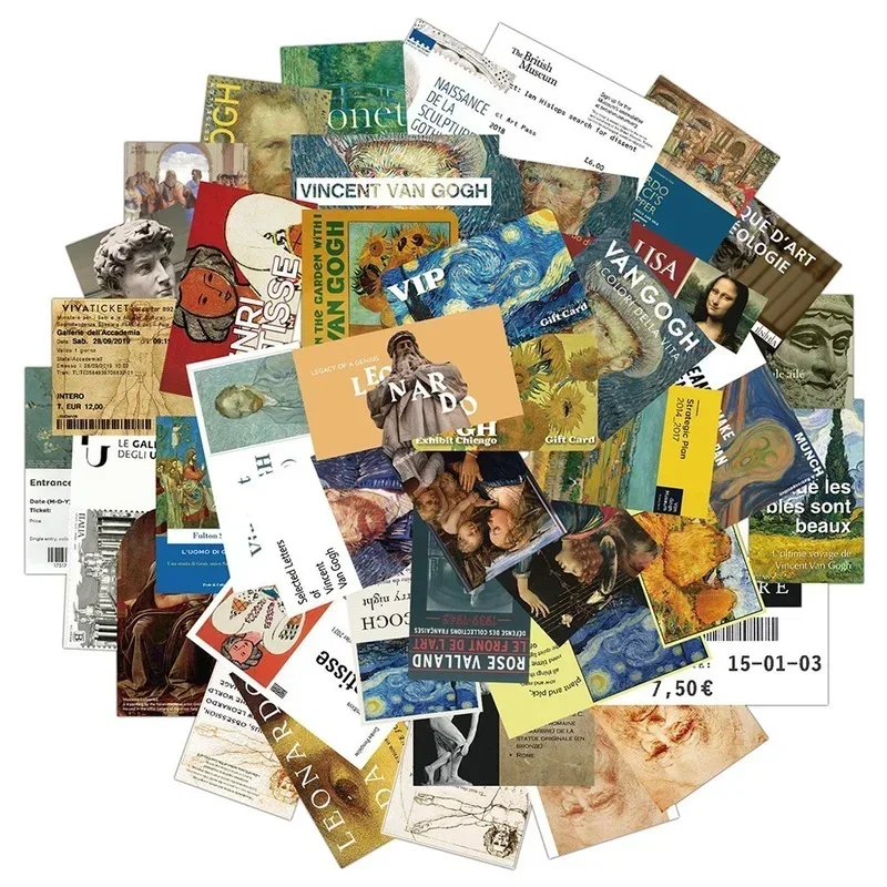10/50 шт. наклейки-билеты для рисования в музеях искусств