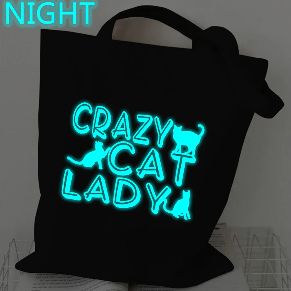 I Like Cats More Than People Холщовая сумка с принтом Женские сумки-шоппер Многоразовая на