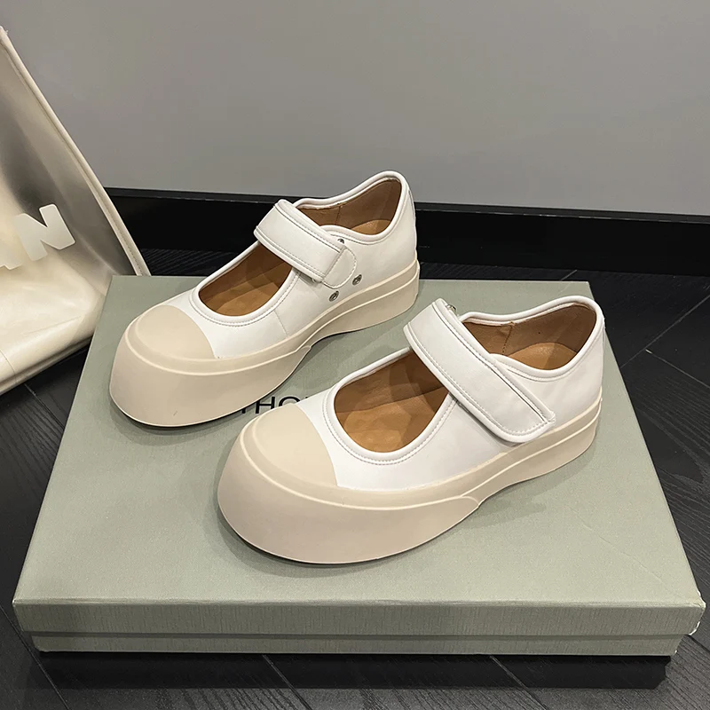 AIYUQI Mary Jane Women Shoes Summer 2023 New Genuine Leather Women's Loafers Platform Fashion Women's Canvas Shoes