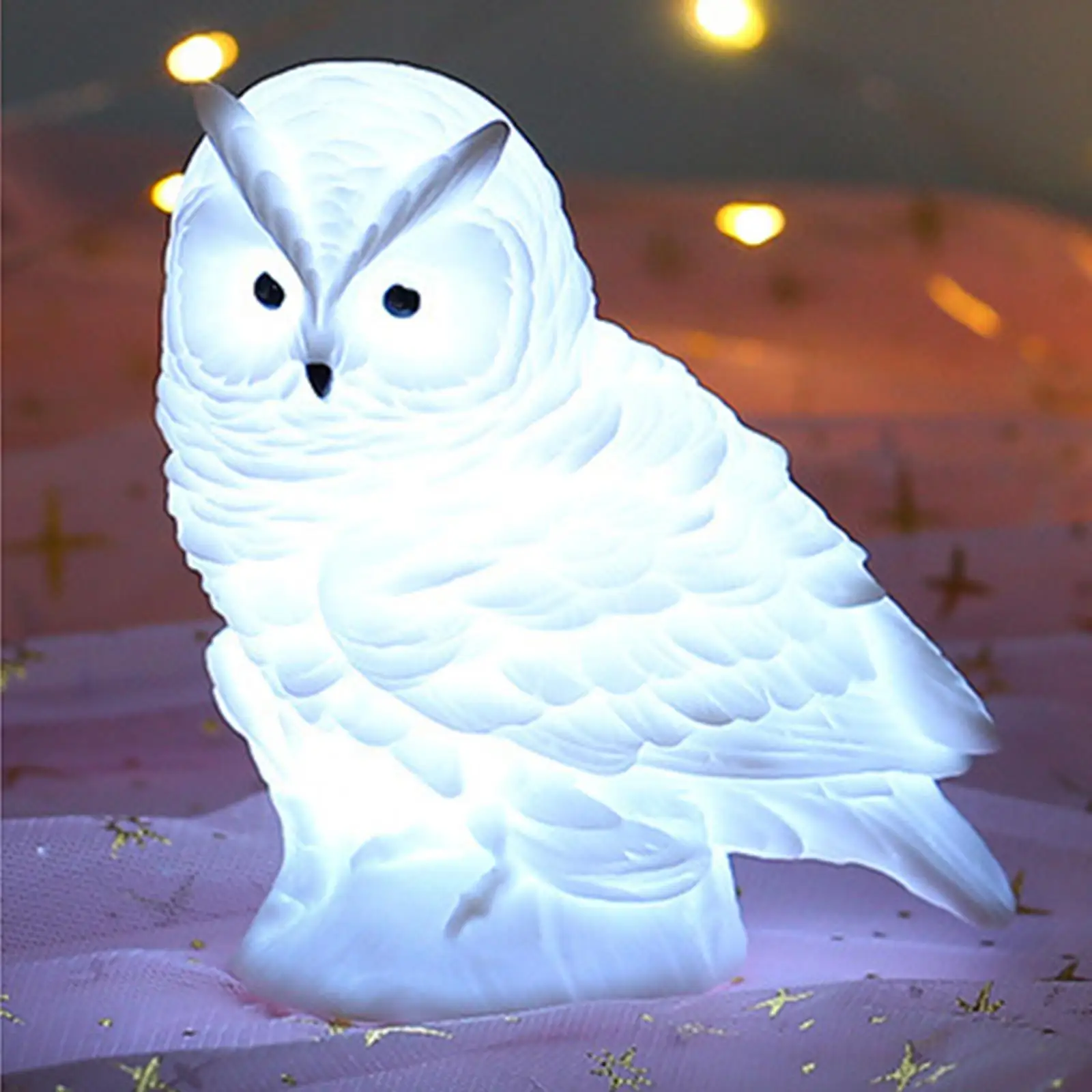 

Novelty Owl Shape Animal Lampshade Reading Night Light Shell Bedside Lamp Nightlight for Party Living Room Home Home Decoration