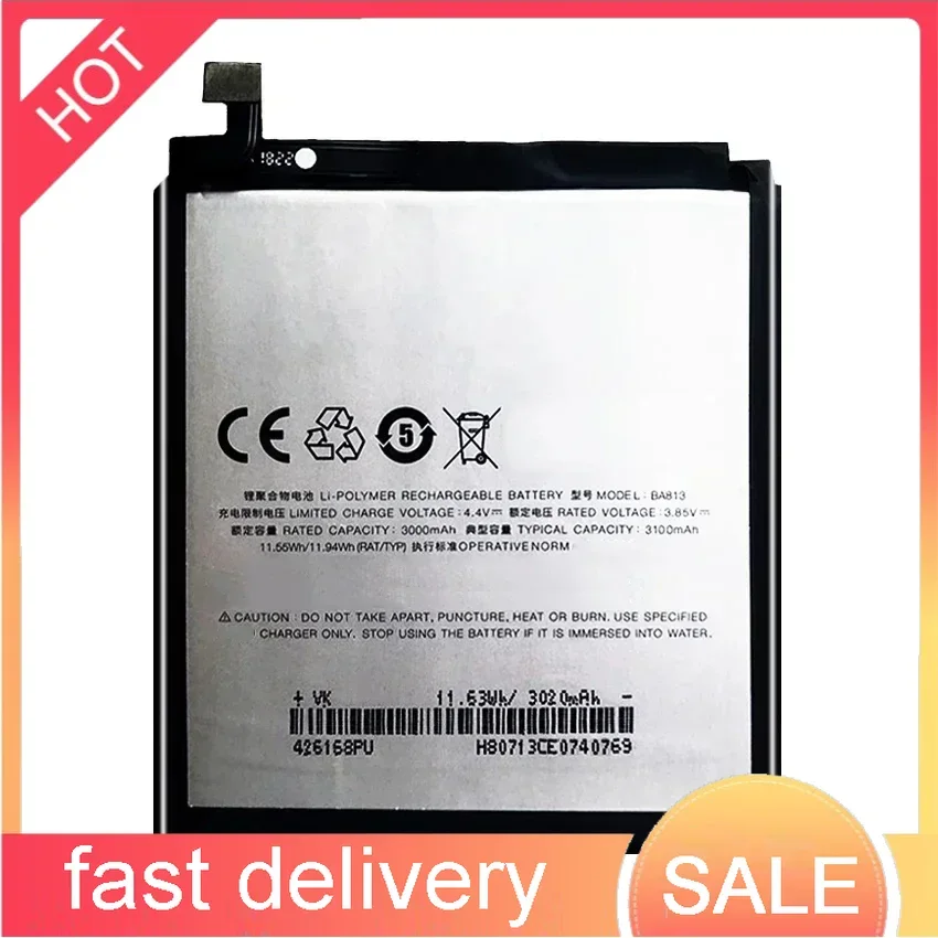 BA813 3100mAh Сменный аккумулятор для Meizu V8 Pro M813Q M8 M813H