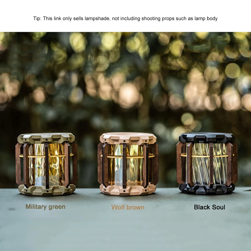 

Swamte Lamp Sleeve Cover Walnut Wood Campinglight Cover Vintage Outdoor Equipment Atmosphere for ML4 Campinglight