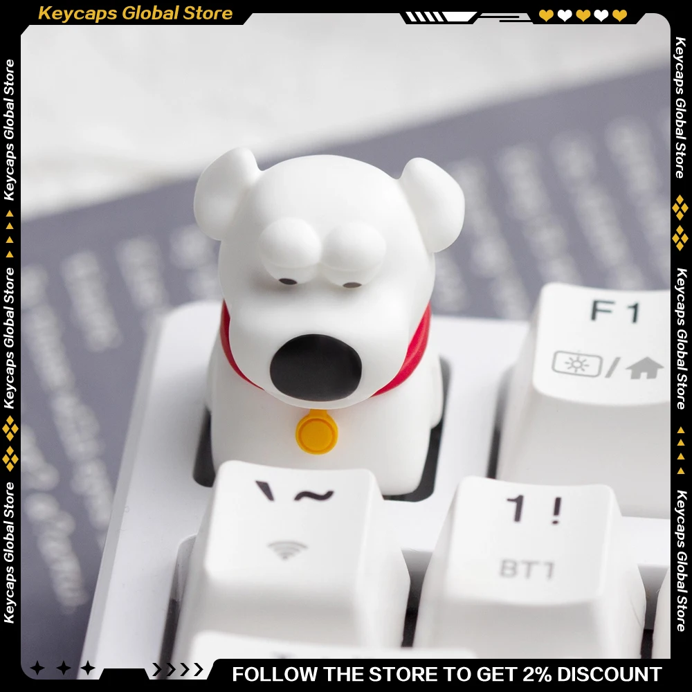 Фото Серия Family Guy Brian Griffin, колпачок для ключей из смолы, персонализированный одиночный милый креативный механический индивидуальный ESC, аниме, подарки ручной работы №1