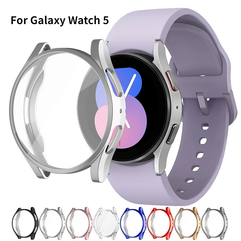 

Чехол с полной защитой 360 градусов для Samsung Galaxy Watch 5, силиконовый мягкий бампер из ТПУ, защитная крышка экрана для Galaxy Watch 5 40 мм 44 мм