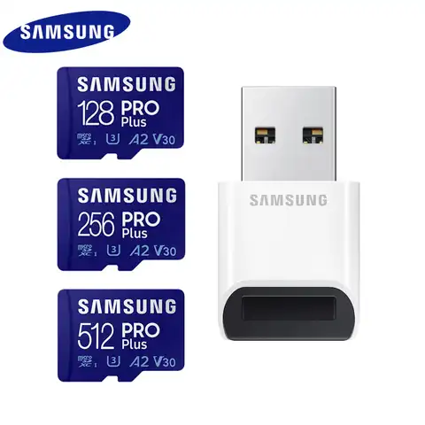 Карта памяти SAMSUNG PRO Plus MicroSD карта 128 ГБ 256 ГБ 512 Гб 160 МБ/с./с C10 U3 V30 Micro SD кардридер SDXC SDHC Microsd