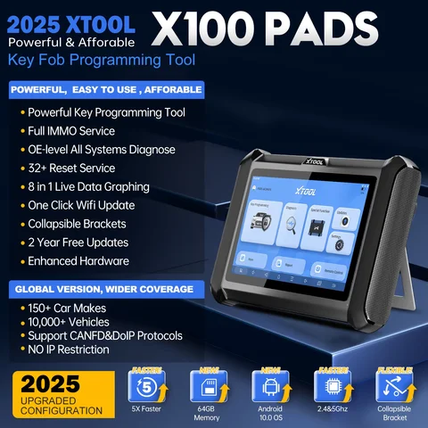 Xtool X100 Pads CAR ключа -ключа генератор Генератор считывающий код чтения код всех инструментов диагностики системы Автомобильный сканер Canfd doip FCA Autoauth v2.0, из России