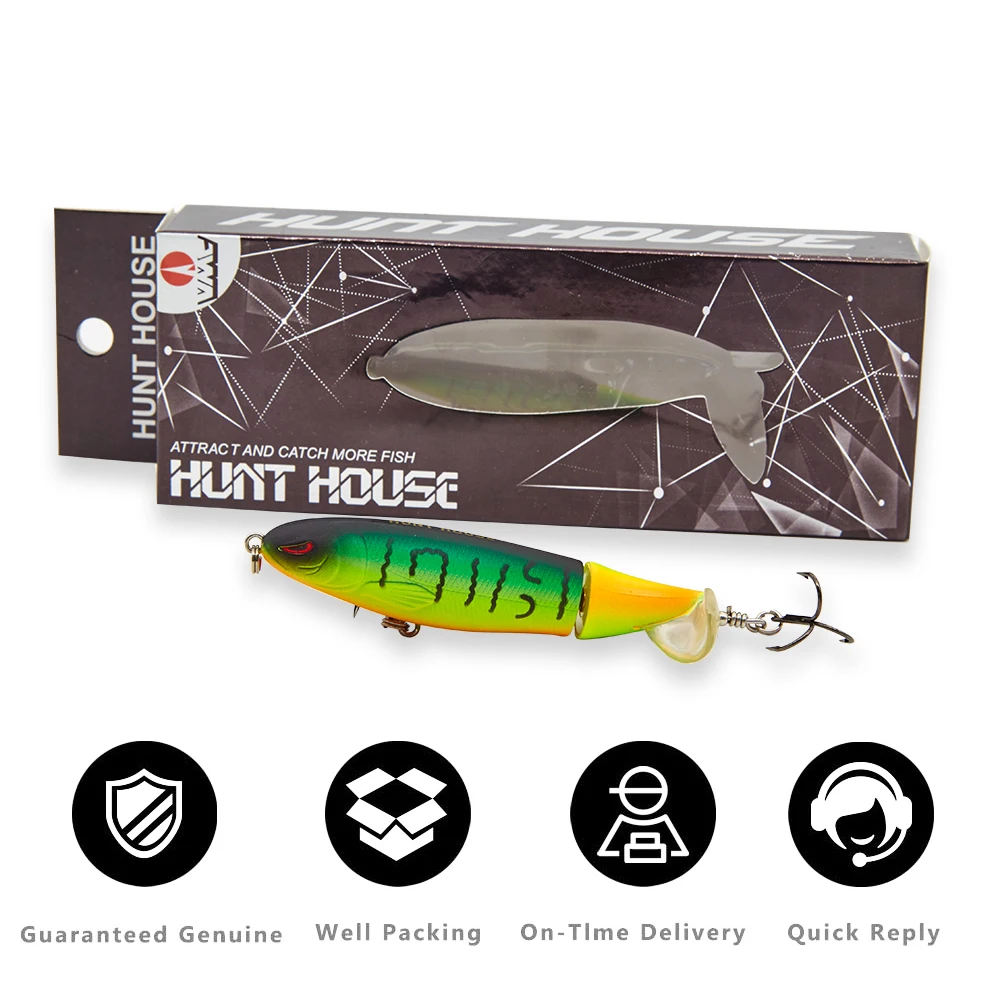 Hunthouse Whopper Plopper 90 мм 130 мм, крючки, вращающиеся воблер окунь, пропеллер, твердая приманка, плавающая приманка, Whopper Popper 9 см 13 см (art.: 7ababd60a) - 7ababd60a