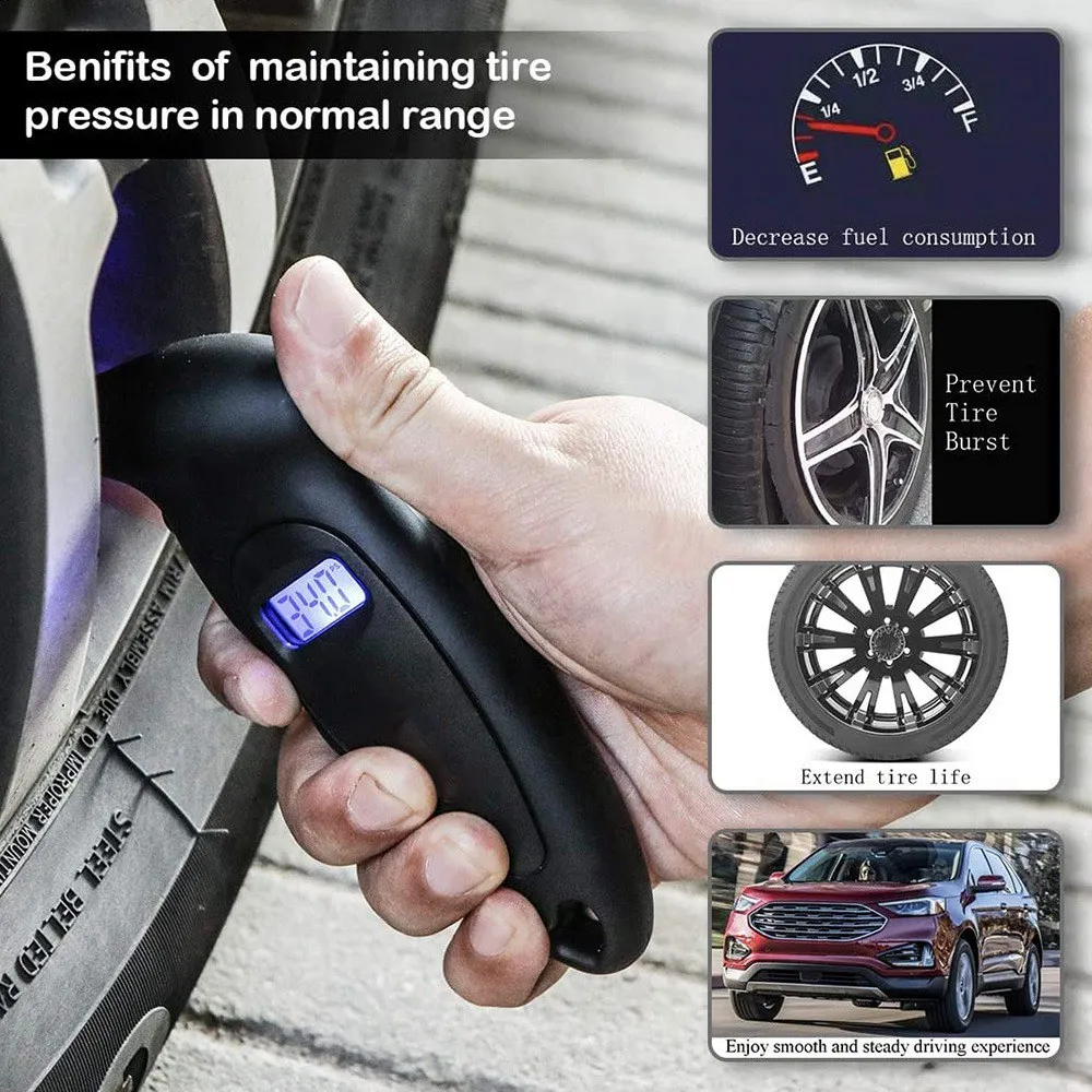 5 шт. автомобильный цифровой манометр для шин 0-150 PSI подсчета давления в шинах