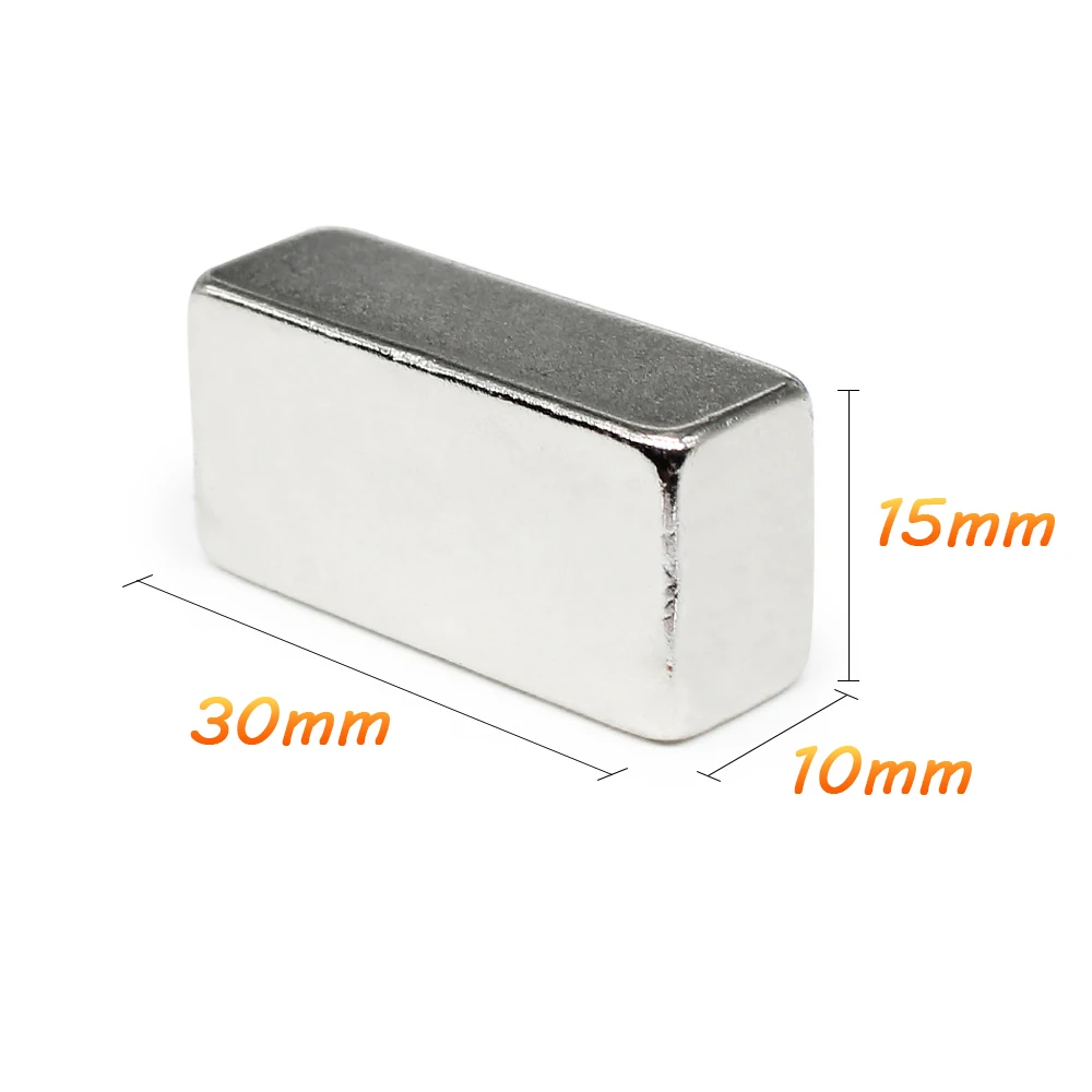 

1/2/5/10/15PCS 30X15X10mm Block Rare Earth Magnet Sheet 30*15*10 N35 Rectangular Permanent NdFeB Magnets Strong 30x15x10