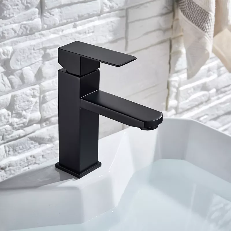 

Matte Black Square Basin Faucet Black Bathroom Washbasin Mixer Tap Single Handle Mixer Tap Basin Tap Torneira da bacia