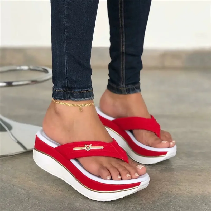 

Sandals Women Summer 2022 Fashion Flip Flops Outdoor Casual Platform Sandals Ladies Plus Size Wedges Beach Slippers