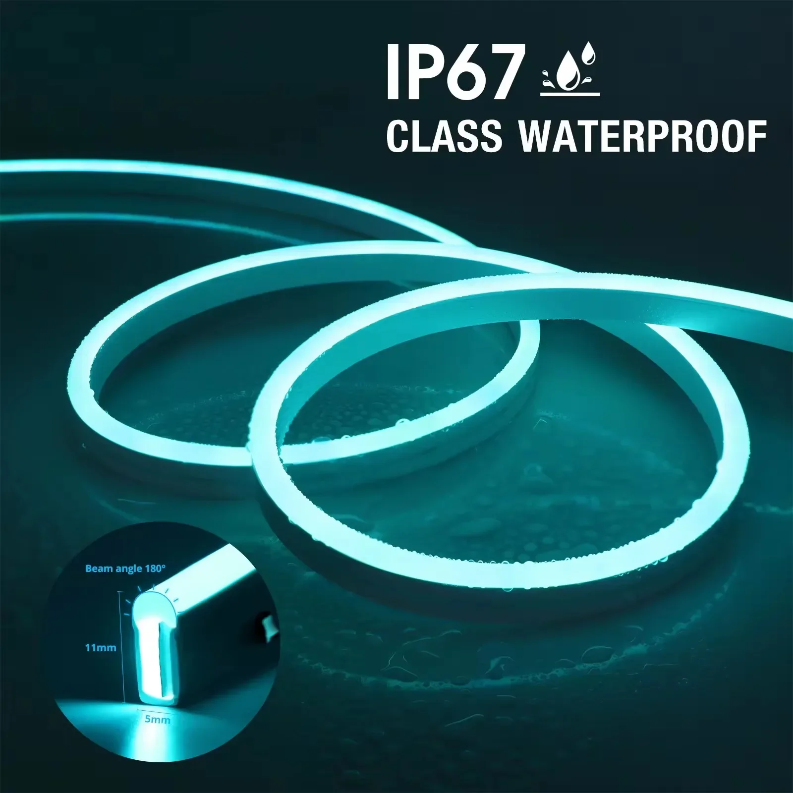 Водонепроницаемая неоновая светодиодная лента 1/2/3/5M IP65