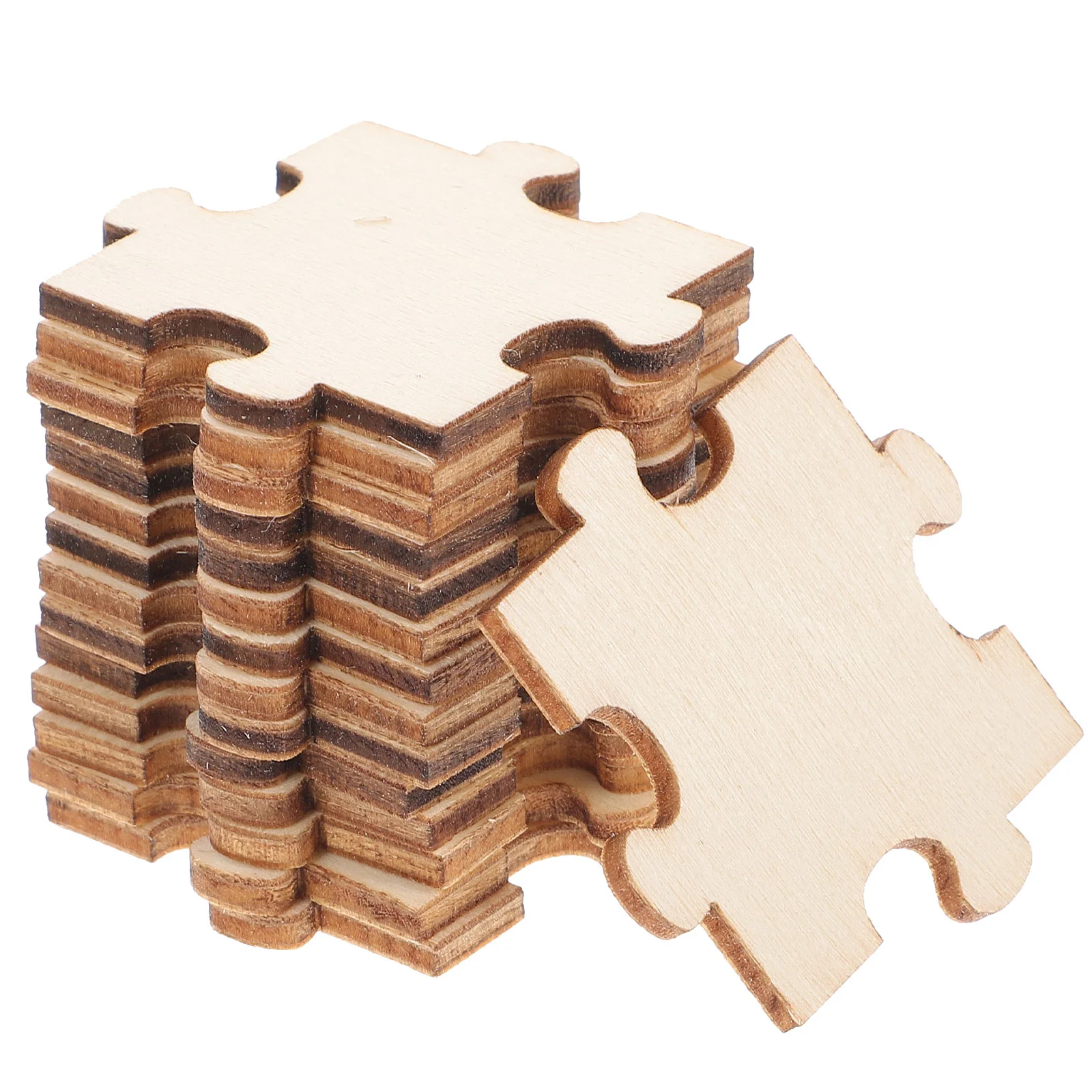 

100 Pcs DIY Building Block Puzzle Make Your Own Wooden Color Puzzles Kids Unfinished Crafts Personalized name