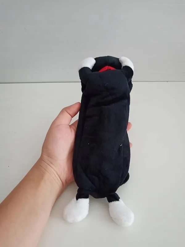 Черные плюшевые чехлы для карандашей с котом девочек школьный пенал детей чехол