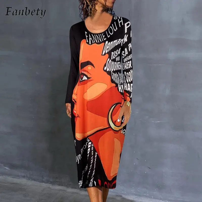 

Женское длинное платье с принтом, Осеннее повседневное пляжное платье с круглым вырезом, женское летнее винтажное платье