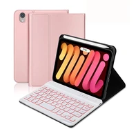 for ipad mini 6 keyboard case 2021 7 colors backlit detachable keyboard slim folio smart cover for ipad mini 6th generation