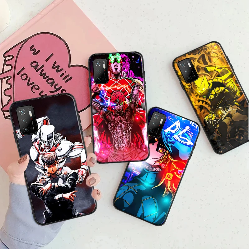 

JOJO’S BIZARRE ADVENTURE OVER HEAVEN Phone Case For Xiaomi POCO F3 GT X3 Pro X3 GT M3 M3 Pro X3 X3 NFC Silcone Black Cover