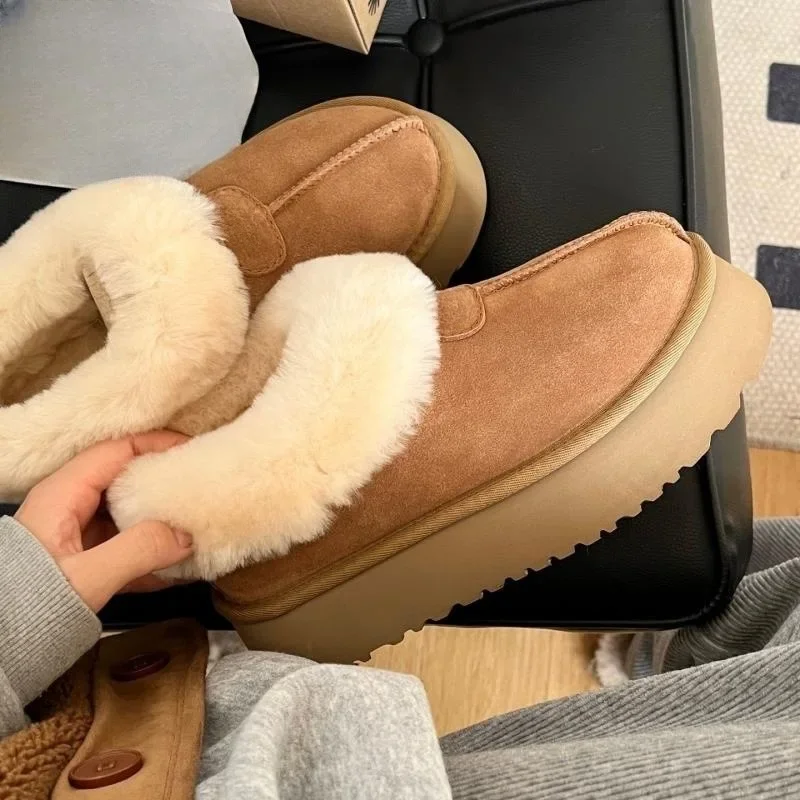 

Thick Soles Snow Boots Shoes Ankle Short Plush Winter Rubber Women's Boots Women Shoes Promotion Warm Fluffy Booties With Fur
