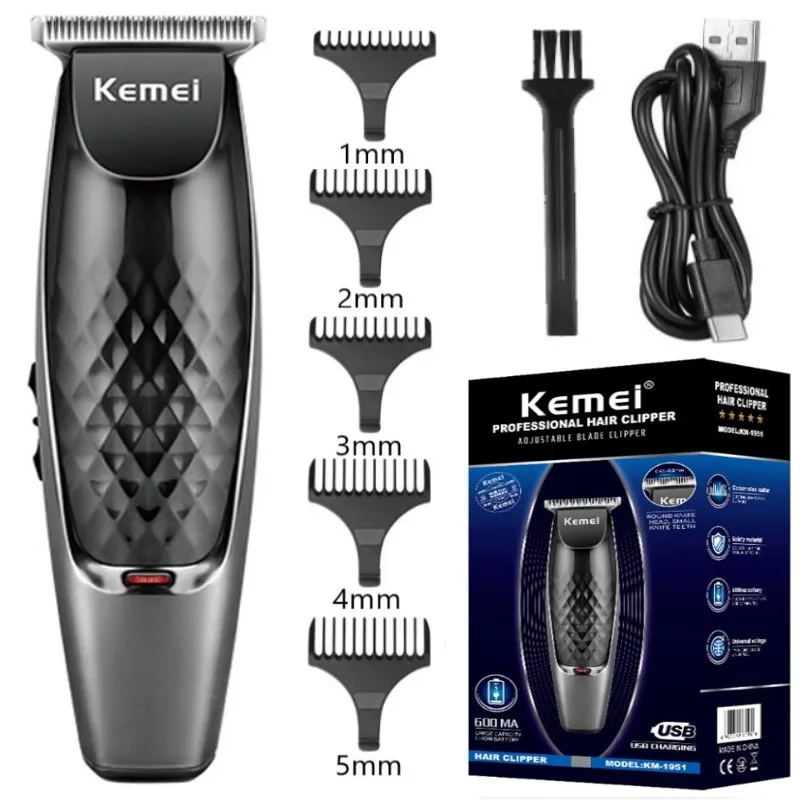 

kemei electric hair trimmer KM-1951 oil head rechargeable hair clipper haircut machine engraving hairline USB charging