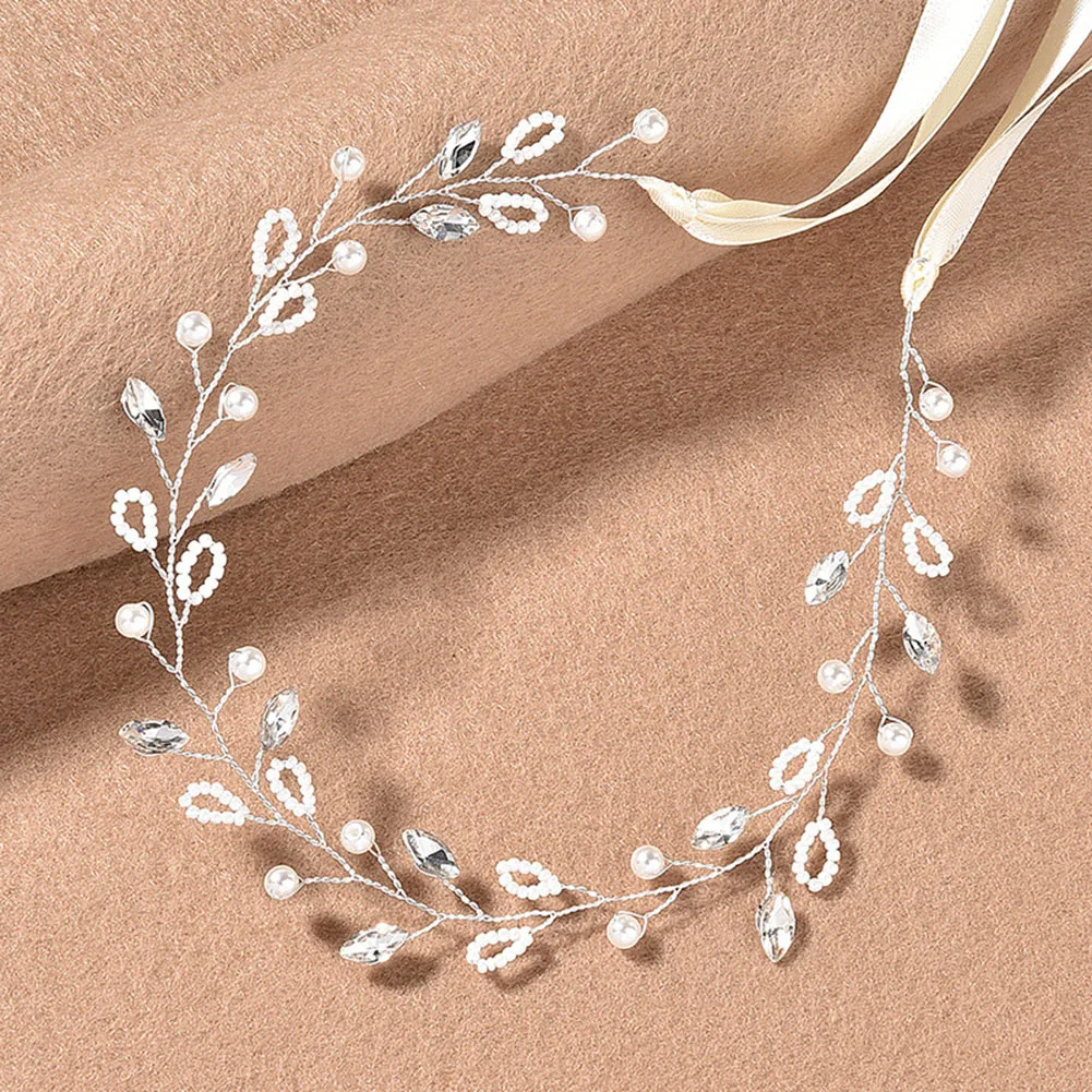 

Hair Hoop Pearl Crystal Twist Beads Soft Chain Hair Band Headdress Jewelry Woman's Fashion Headbands Hair Hoop H9