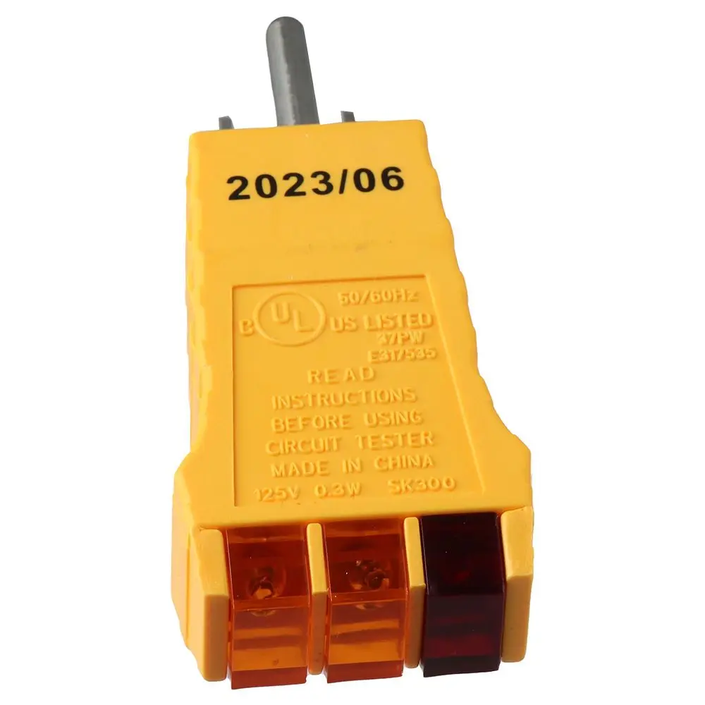 

120V AC Outlet Tester Outlet Yellow Socket Tester Plug Security Test North American Outlets