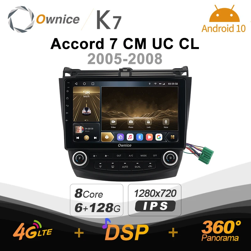 Ownice K7 Android 10.0 Car Radio Stereo for Honda Accord 7 CM UC CL 2005 - 2008 4G LTE 360 2din Auto Audio System 6G+128G Ownice K7 Android 10.0 Car Radio Stereo for Honda Accord 7 CM UC CL 2005 - 2008 4G LTE 360 2din Auto Audio System 6G+128G