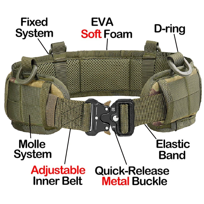 Army Style Combat Belts Quick Release Tactical Belt Fashion Men Canvas Waistband Outdoor Hunting Camouflage Waist Strap 2021 New
