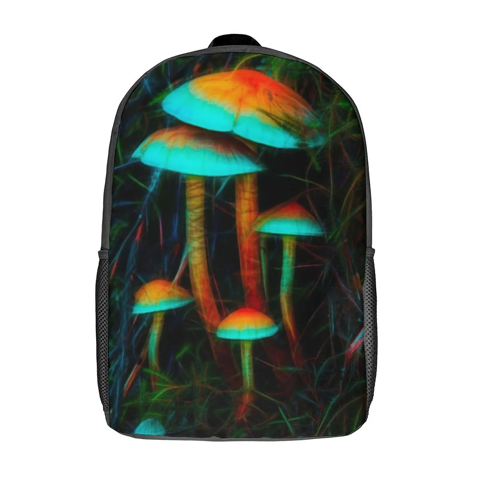 

Psychedelic Mushrooms in Dark Woods Backpack Mushroom Hiking Backpacks Gril Custom Lightweight School Bags Streetwear Rucksack