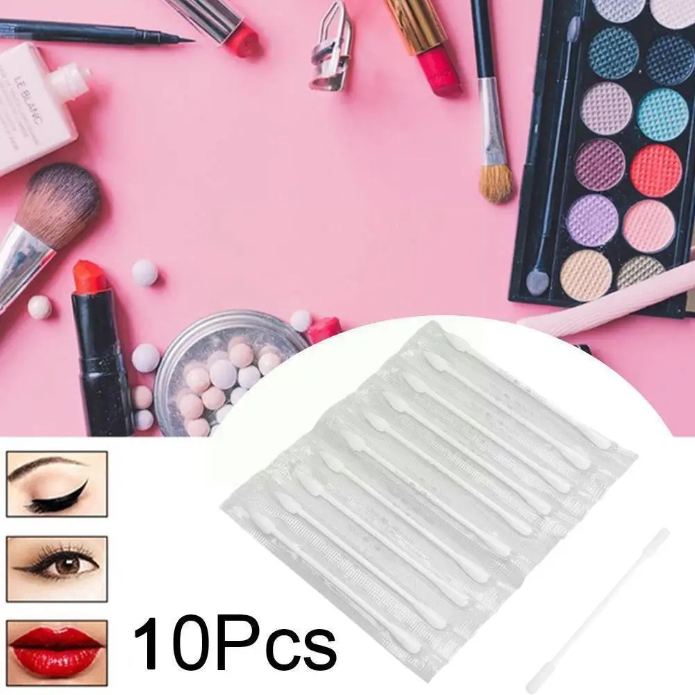 

10pcs Disposable Double-ended Cotton Swabs Cosmetic Cotton Packaged Travel Tools Hot Individually Swabs Multifunction Porta S2a6
