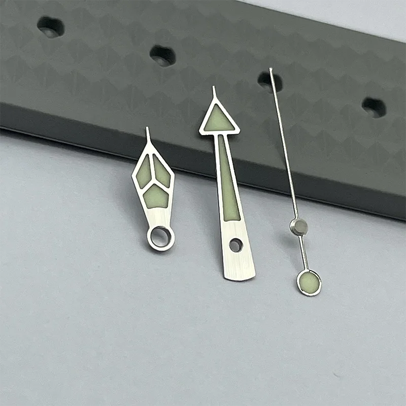 High Quality Watch Parts Stainless Steel Green Luminous Watch Hand Flat Top Second Pointer Fit NH35/36 Automatic Movement