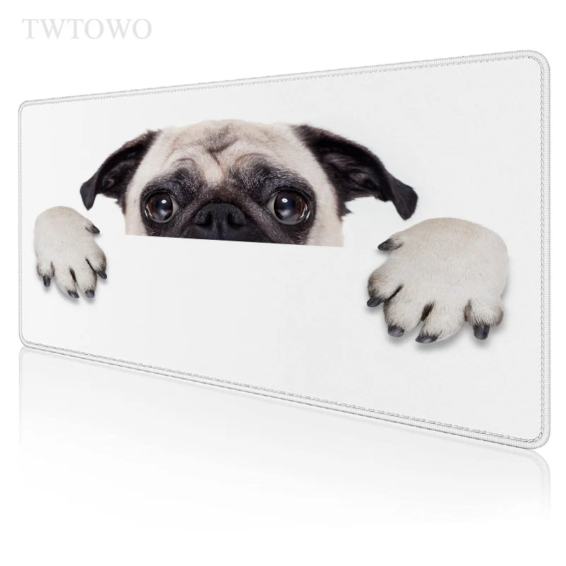 

Dog Pug Mouse Pad Gaming XL Custom Computer HD Large Mousepad XXL MousePads Soft Anti Slip Natural Rubber PC Mouse Mat