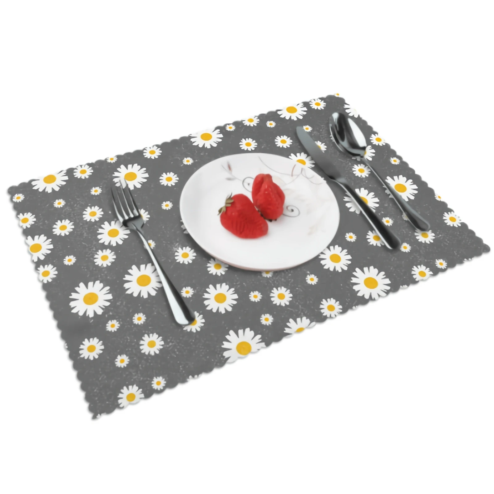 

Cute Daisy Placemats Spring Summer Small Flower Placemat Set of 4 Heat-Resisting Non Slip Table Mats Polyeste Place Mats for