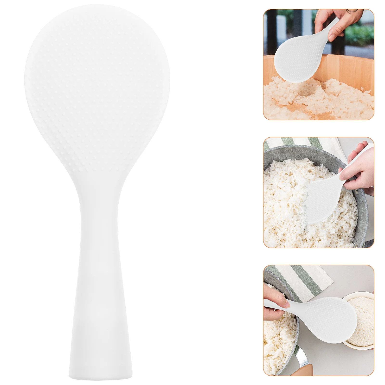 

Rice Spoon Cooking Server Scoop Soup Kitchen Ladle Paddle Spoons Potato Utensils Spatula Cooker Standing Silicone Serving