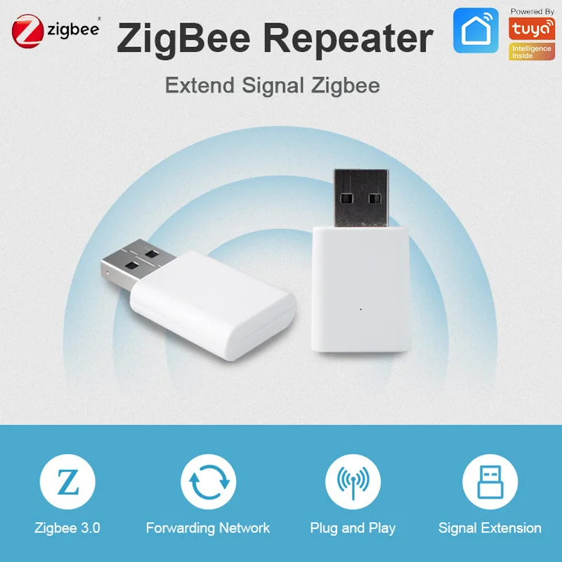 Ретранслятор сигнала Tuya zigbee расширитель Zigbee для датчиков 20-30 м совместим с ZHA