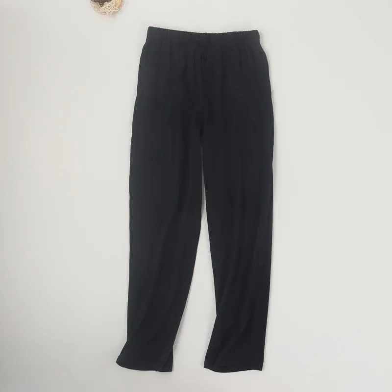 Underwear For Men Plain Cotton Pajamas Trousers High-waisted Style With Pockets Lounge Sleep Pants