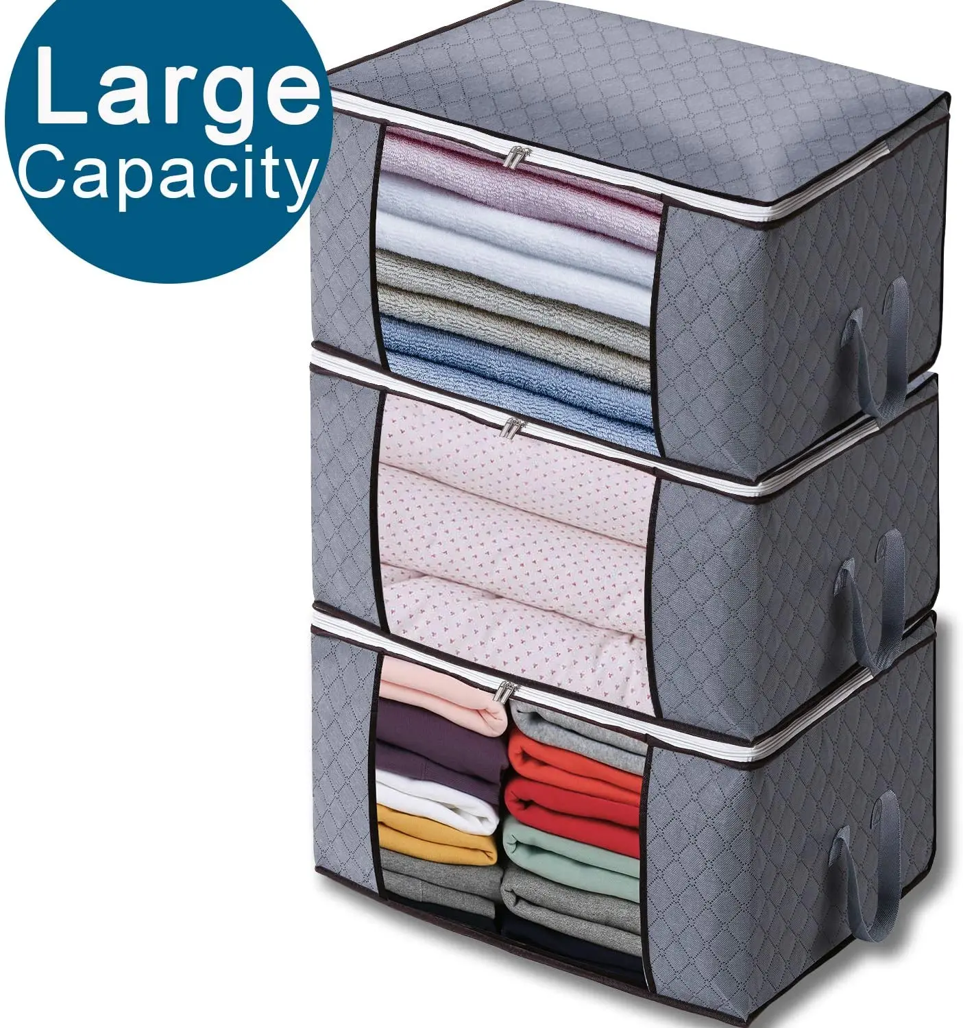 

3PCS Folding Clothes Storage Bag Non-Woven Quilt Dust-Proof Cabinet Finishing Box Home Storage Supplies Space Bags organizador