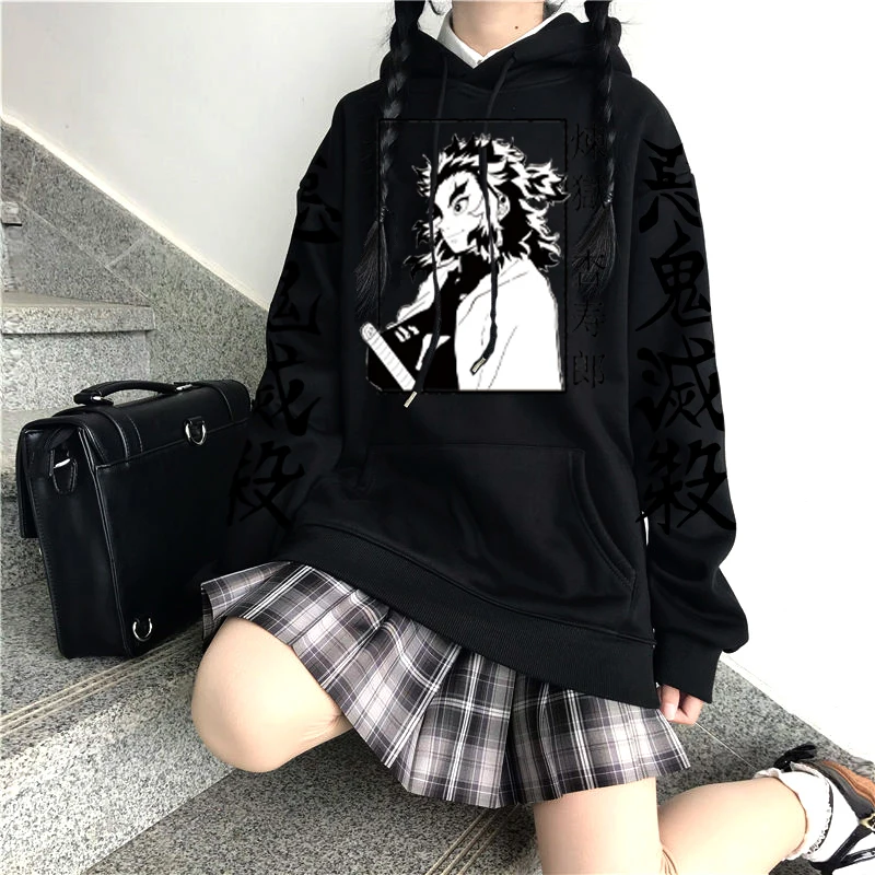 

Demon Slayer Graphic Anime Hoodies Man Women Harajuku Oversized Loose Streetwares Tops Hip Hop Essential Sweatshirt Cloth Unisex