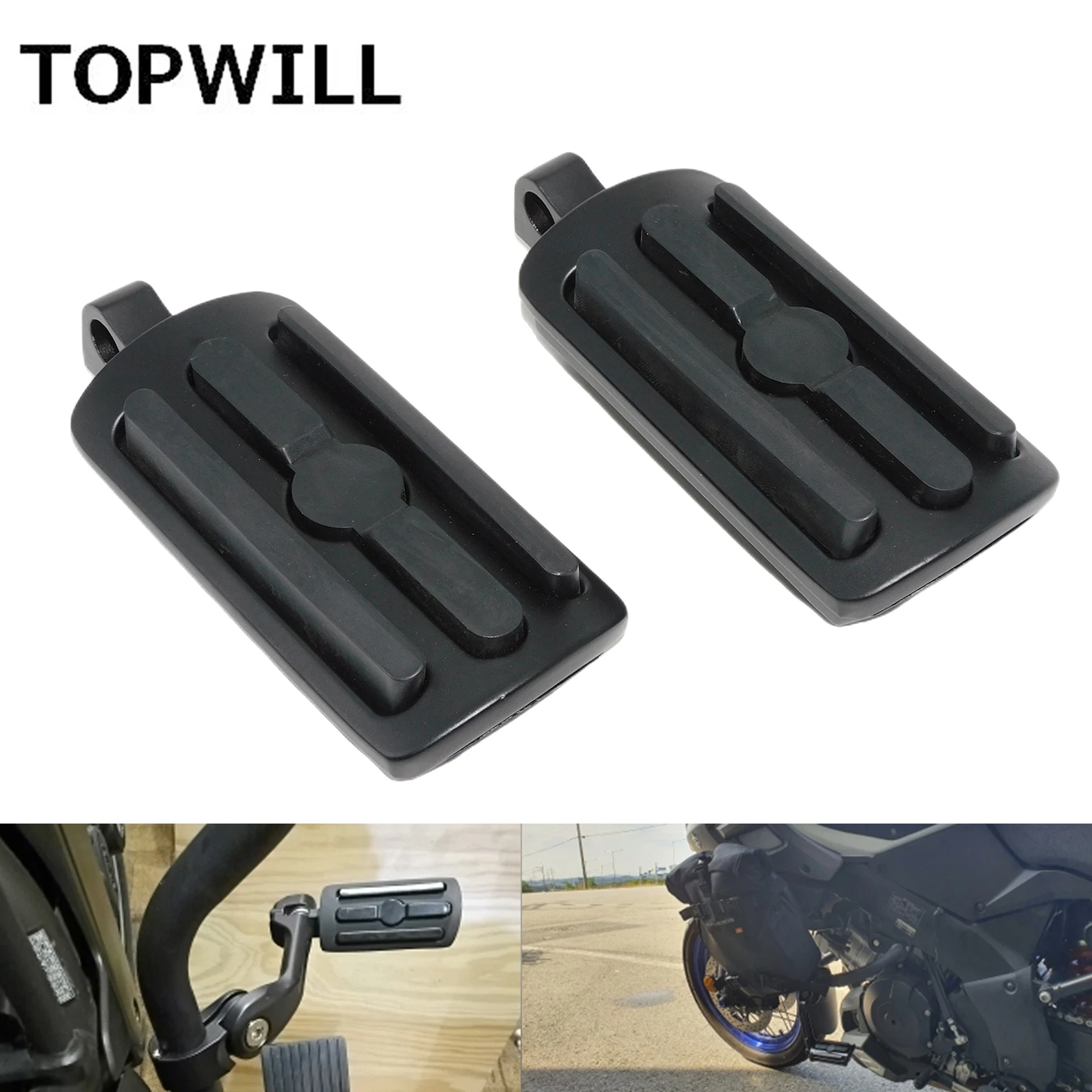 

Универсальная подставка для ног мотоцикла, черные колышки для ног, алюминиевые колышки для Harley Touring Street Glide Dyna Sportster XL883 Softail FLH