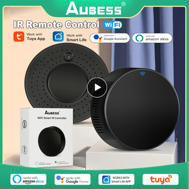 

AUBESS IR Remote Control Smart WiFi Universal Infrared Tuya For Home Control For TV DVD AUD AC Works With Amz Alexa Google Home