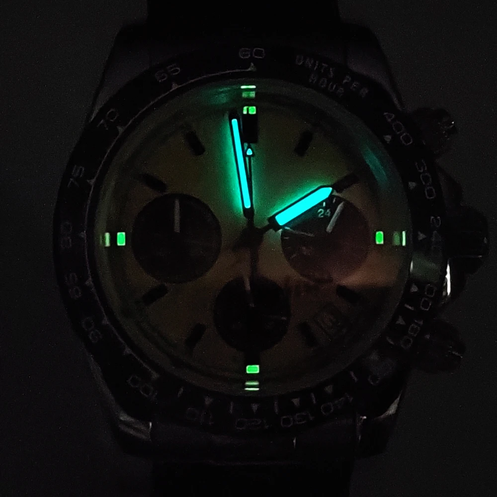 Скидка 40 мм VK63 Move Men T Quartz Panda мужской часы с сапфировым стеклом водостойкий Роскошный многофункциональный хронограф с тремя глазами