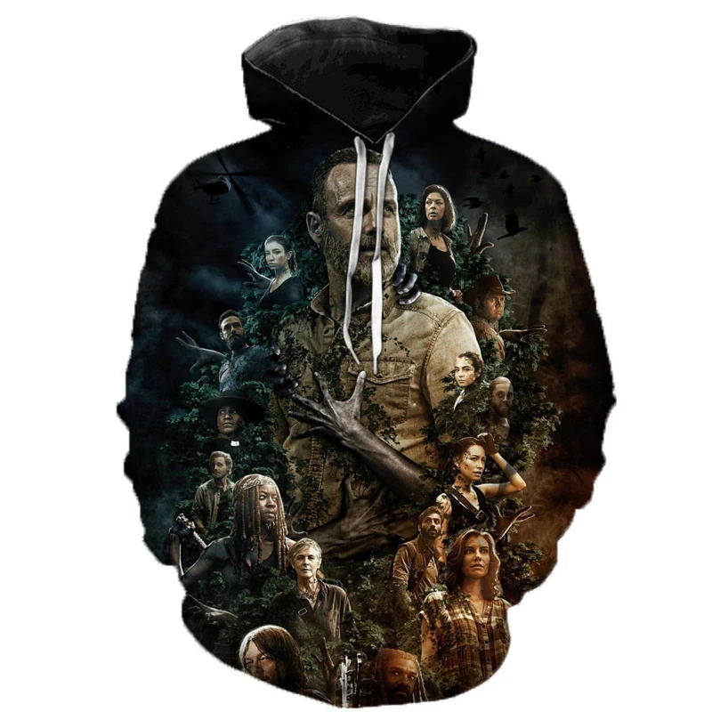 

TV Series The Walking Dead 3D Printed Hoodie Sweatshirts Horror TV Drama Casual Pullover Men Women Halloween Streetwear Hoodies
