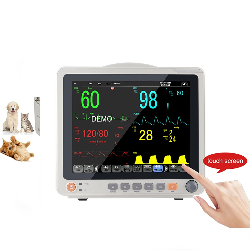 

SZMIQU 12 Inch Multi-parameter ECG monitor blood pressure testing Multi-parameter Veterinary Animals Monitor