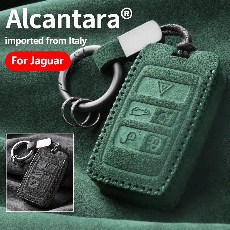 

Car Alcantara Leather Key Case Cover Holder Chain For Jaguar XF XJ XE XJL XEL XFL F-Pace I-Pace S Type Car Smart Key Accessories