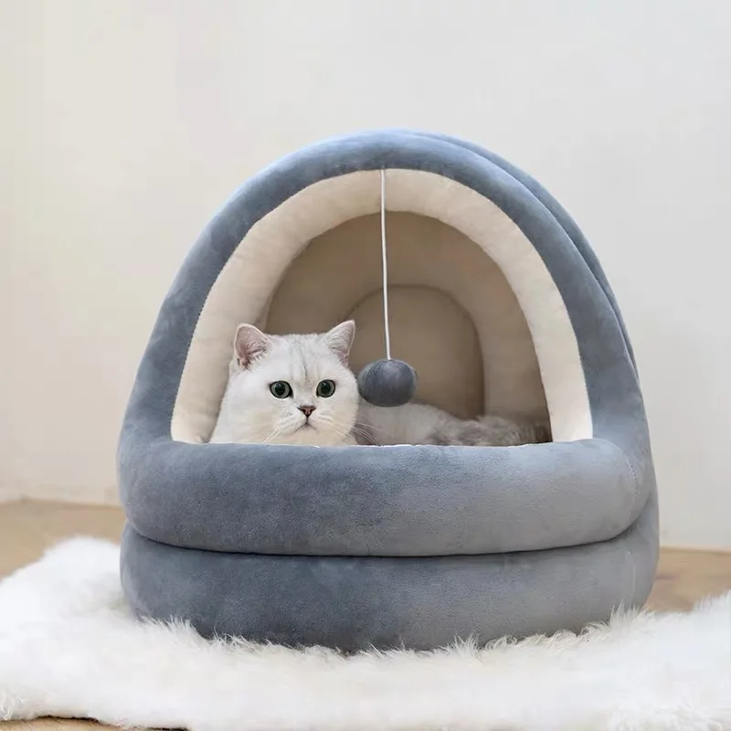 

Cat Bed House with Ball Toys Pet Bed for Cats and Dogs Pet Supplies