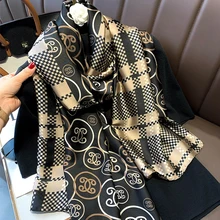 Bufanda grande a rayas para mujer, chales de lujo, 90x180cm, a la moda, cálida, para otoño e invierno, venta al por mayor