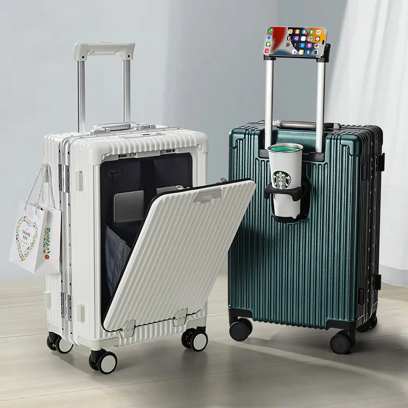 

Чемодан из АБС-пластика и поликарбоната, Универсальный Алюминиевый Дорожный чемодан с кодовым замком, 20 дюймов
